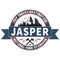 Top travel destination Jasper National Park Canadian mountains icon. Simple illustration of Canadian mountains vector