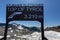 Top of Tyrol, Information board at the summit of Stubai glacier winter sports area in the Austrian Alps at an altitude of 3210