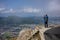 The top of Ulriken mountain near the town of Bergen, Norway