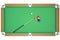 Top view 3D illustration pool billiard game. American pool billiard. Pool billiard game. Billiard sport concept.