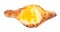 top view of Adjarian khachapuri with egg isolated