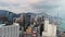 Top view aerial photo from flying drone of a developed Hong Kong city with modern skyscrapers with contemporary design