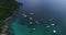 Top view aerial shot of ship port at Koh Racha Yai island