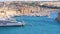 Top view of the amazing city and the bay of the Mediterranean Sea. Yacht, coast, seaport, ships, bright colors, for