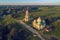 Top view of the ancient Church of the Savior and Boris and Gleb Cathedral. Staritsa