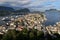 Top view of the art nouveau city of alesund in Norway