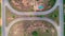 Top view asphalt road with bridge in sunny day Aerial view Drone camera Transportation concept