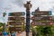 Top view of attractions sign at Volcano Bay in Universal Studios area 1