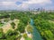 Top view Austin downtown from Barton Creek Greenbelt