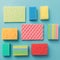 top view of background with colorful washing sponges,