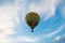 Top view balloon flying on blue sky