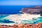 Top view of Balos bay, Crete, Greece, in summer