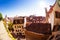 Top view of Basel streets and ancient buildings