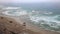 Top view on the beach of Tel Aviv in the rain