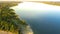 Top view beautiful Lavon Lake at sunrise from Ticky Creek Park in Princeton, Texas, America