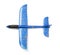 Top view of blue foam glider plane