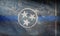 Top view of blue line flag of Tennessee state, Usa. United states of America police flag. retro flag with grunge texture. no