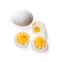 Top view boiled egg isolated on white background cutout