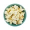 Top view of a bowl of white cheddar cheese popcorn
