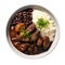 Top view of Brazilian Feijoada over isolated transparent background