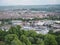 Top view of Bristol City from Cabot Tower at Brandon Hill during the day