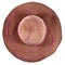 Top view of brown broad-brim felt hat