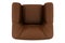 Top view of brown leather armchair isolated