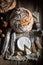 Top view of brown load of bread with additives