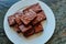 Top View Brownies served on White Plate