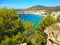 Top view from cala d`hort in a beautiful ibiza beach