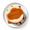 Top view of caramel cheesecake.