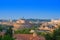 Top view on Castel Sant Angelo Castle of the Holy Angel a view from the Gianicolo Janiculum hill, Rome, Italy