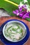 Top View of Cendol Bowl on Wooden Board