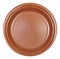 Top view of ceramic brown dinner plate isolated