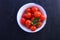 Top view cherry tomatoes in bowl