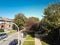 Top view Chicago townhouses with detached garage west of Downtown