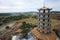 top view of chinese pagoda wat tum khao noi temple in kanchaburi thailand