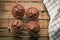 Top view of chocolate muffins