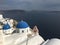 Top view church santorini greece