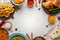 Top view circular food frame Picture on . High quality beautiful photo concept