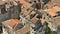 Top view of the city from the bell tower, roofs of houses in old town, beautiful cityscape, sunny day, Split, Croatia