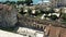 Top view of the city from the bell tower, roofs of houses, old town, beautiful cityscape, sunny day, Split, Croatia