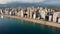 Top view of the city of Benidorm, a resort city at the eartern coast of Spain. Valencia, Costa-Blanca, UHD, 4K