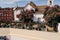 Top view of the city, narrow streets and roofs of houses with red tiles Lisbon