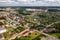 Top view of the city of Ostrovets in summer, Grodno region, different panoramas of the city.Belarus