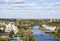 Top view of city Torzhok from river Twerza.