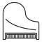 Top view classic grand piano icon, outline style