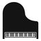 Top view classic grand piano icon, simple style