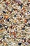 Top view close up granola, abstract cereal grain pattern, muesli texture as background