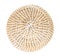 Top view of closed moroccan wicker basket isolated